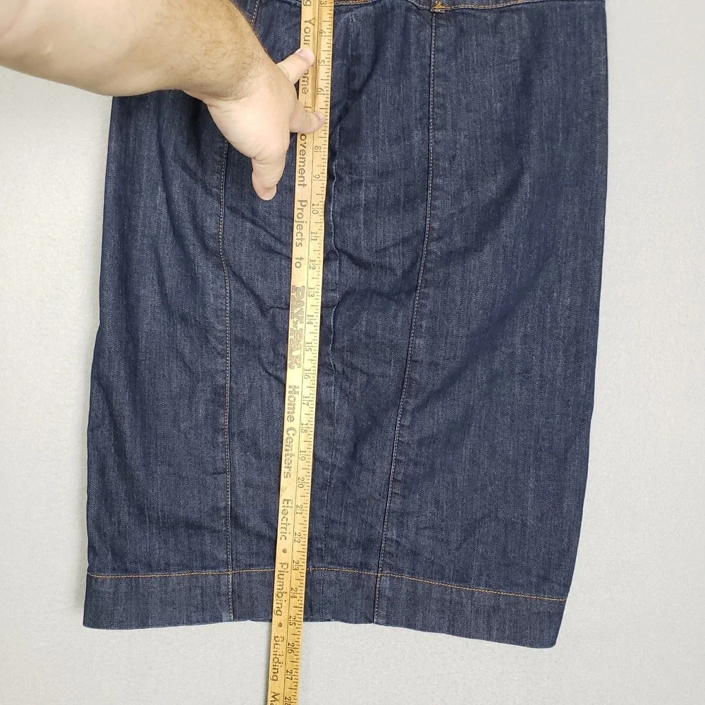 WHBM Size 8‎ Jean Pencil Skirt Dark Wash Denim Western Boho Festival Cowgirl